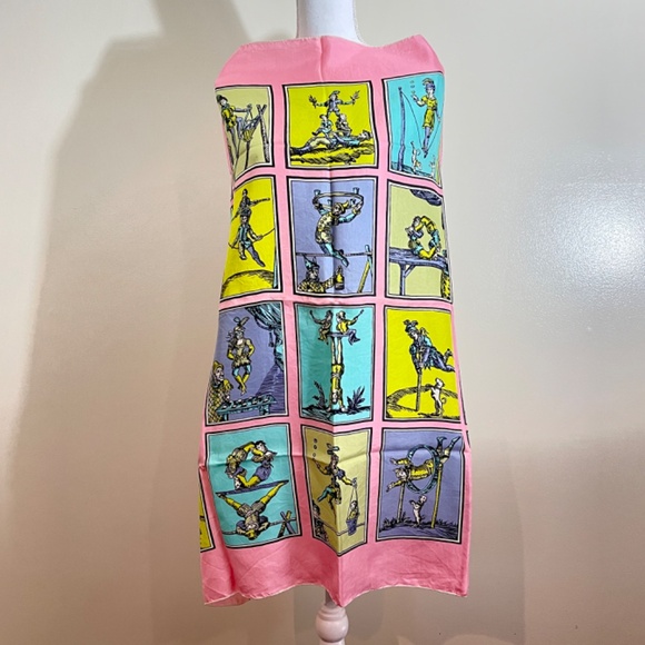 Brooke Cadwallader Carnival Mid-Century Era Silk Scarf, 1947-1950 - Picture 1 of 13